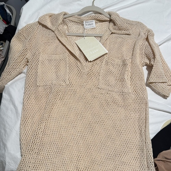 Sabo Cream Knit top and bottom coverup - Picture 4 of 5